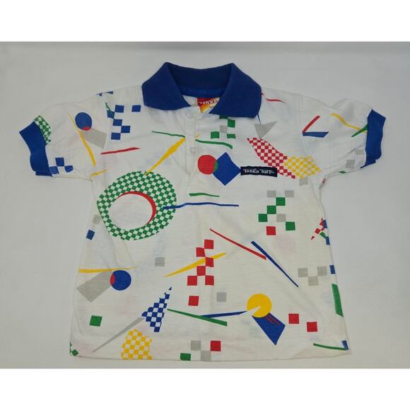 Tonka Tuff Polo Shirt Shorts Outfit Size 5T Blue Embroidered 1985 Elkay VG+ Cond - Picture 5 of 12